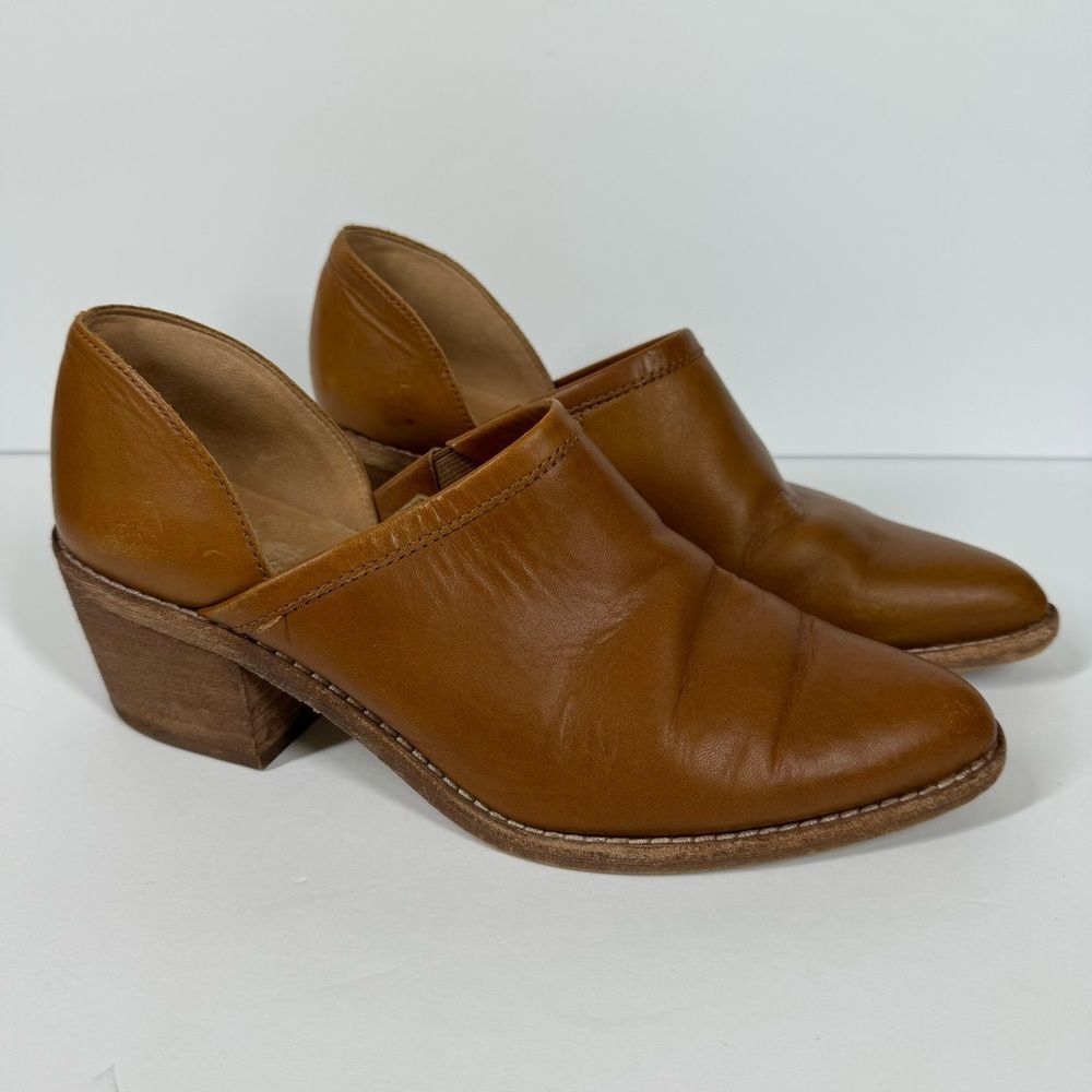 Madewell The Brady Lowcut Bootie In English Saddle Brown Leather Boot Size 6.5